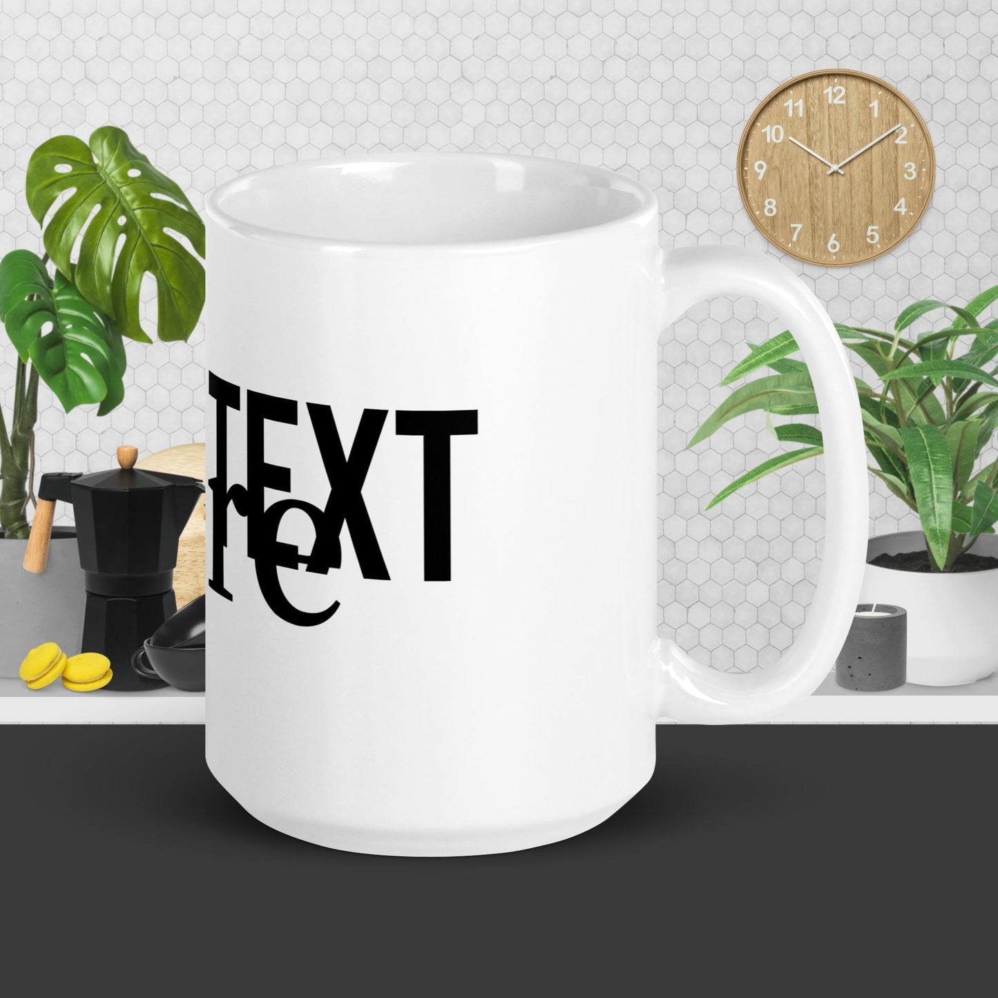 White glossy mug
