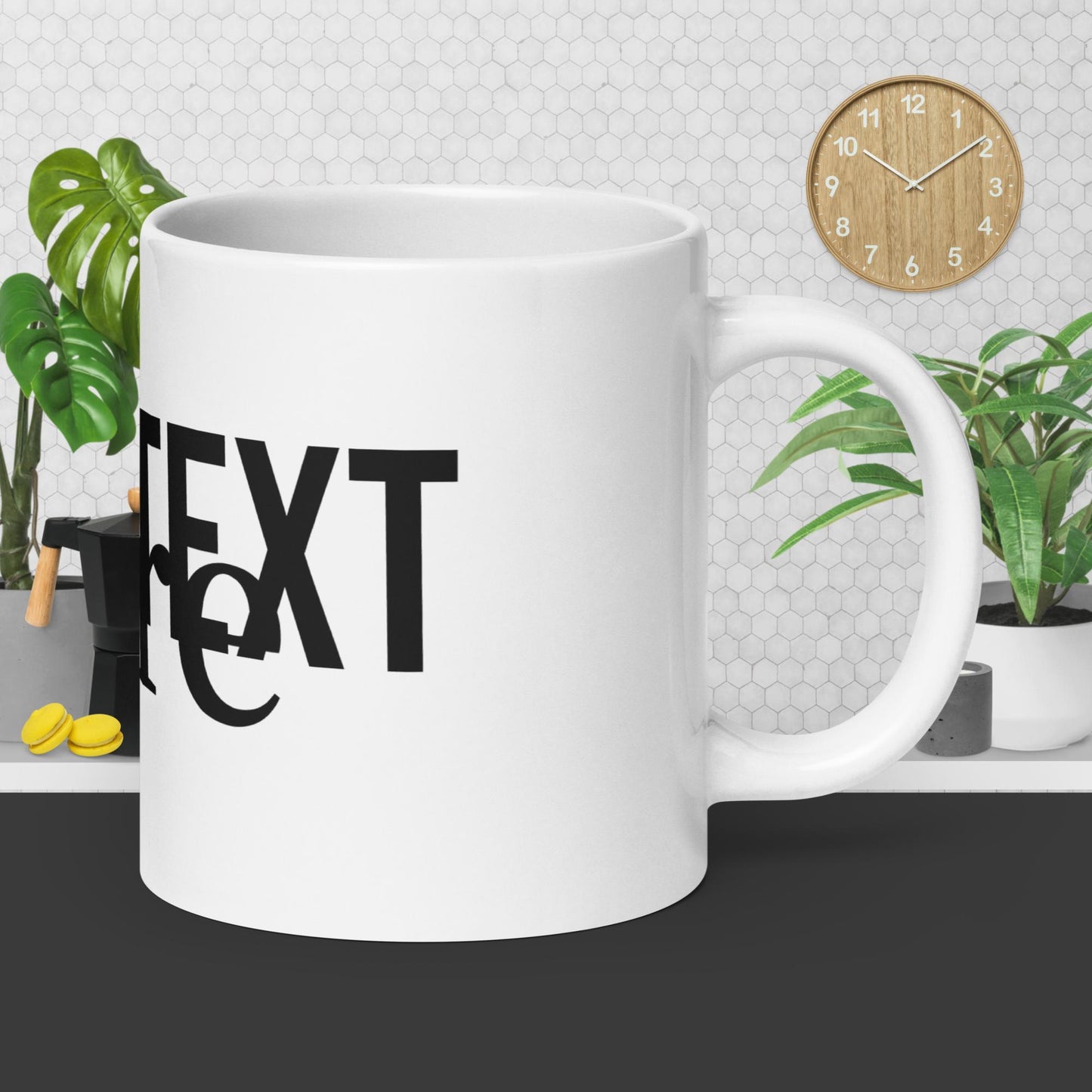 White glossy mug
